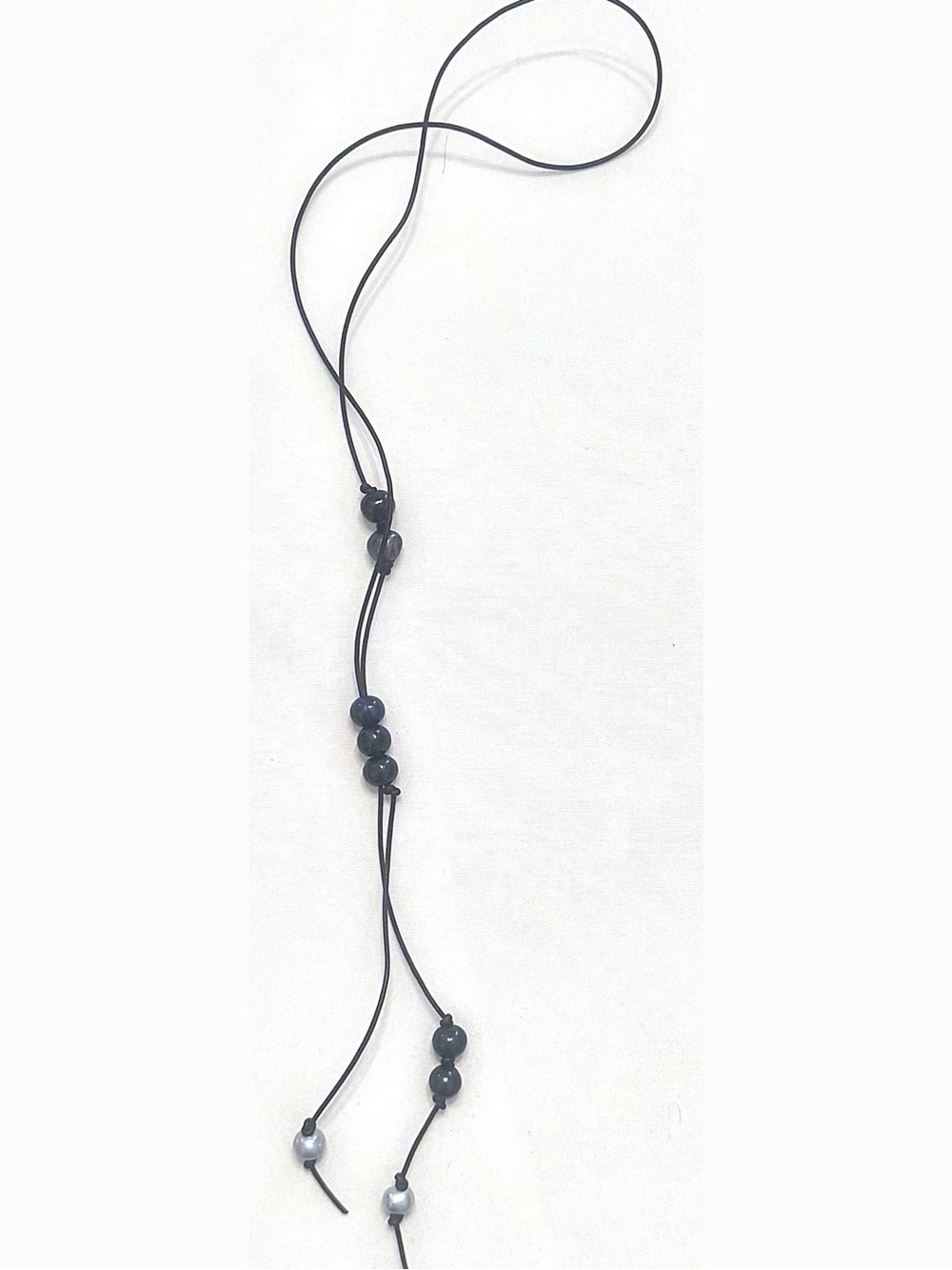 Adjustable Black Pearl Lariat Necklace - Minimal Women’s Jewelry